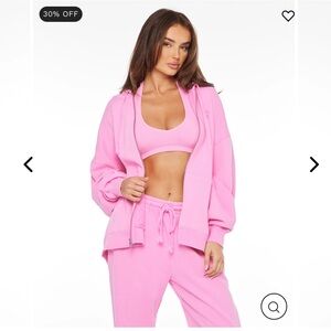 CSB boyfriend zip up hoodie - crush